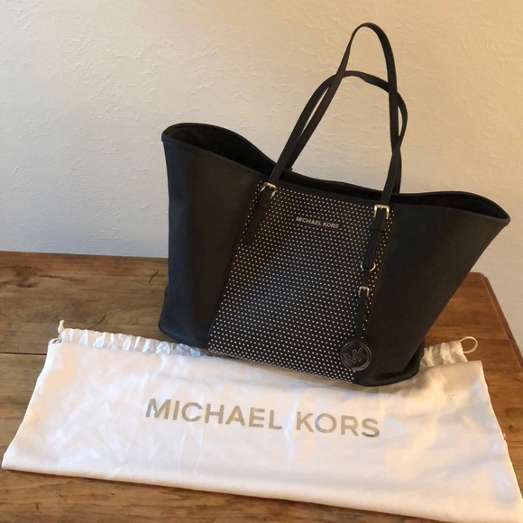 Michael Kors Handbags - Michael Kors Black Studded Tote Bag